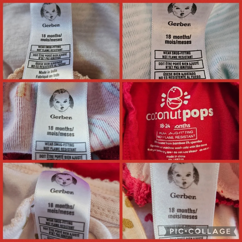 Girly Cozy Footie Pajamas 😴 18 Months - 6 Pieces - Picture 5 of 5